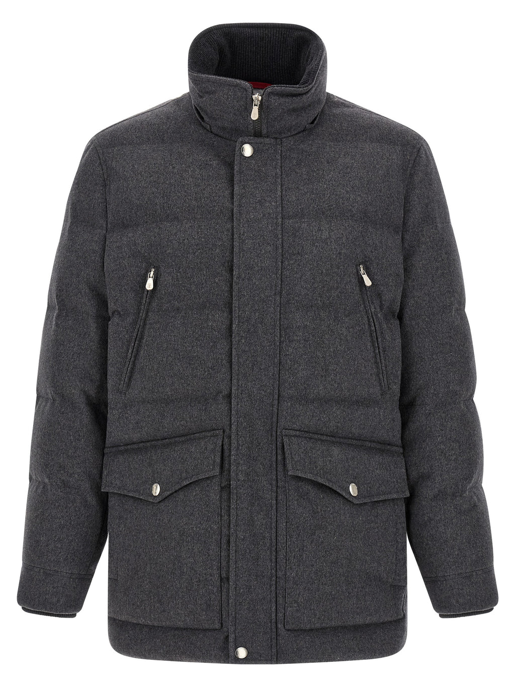 Brunello Cucinelli Grauer Wollparka