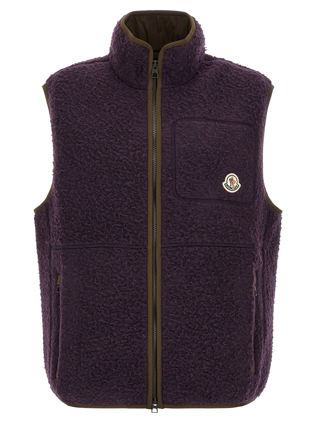 Moncler Violette Ärmellose Polyester-Weste