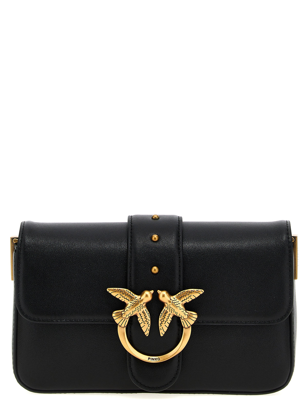 PINKO Schwarze Kalbsleder-Schultertasche