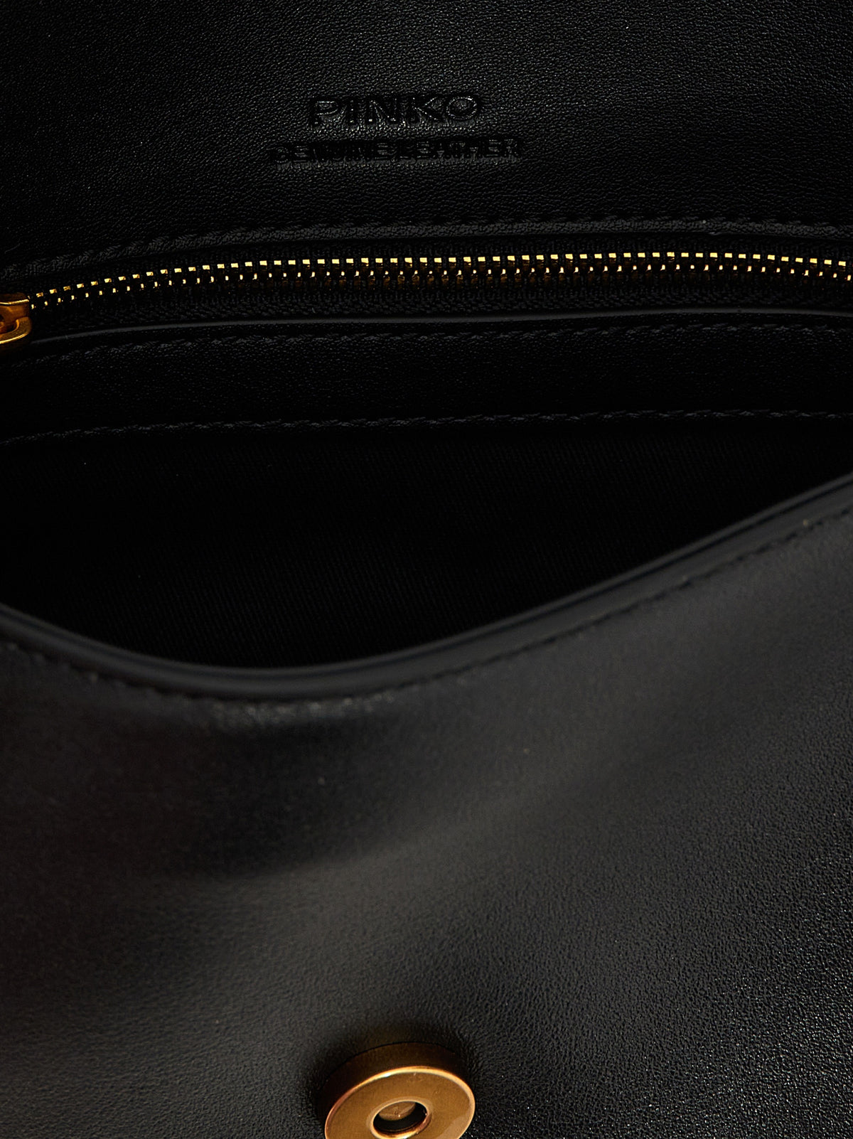 PINKO Schwarze Kalbsleder-Schultertasche