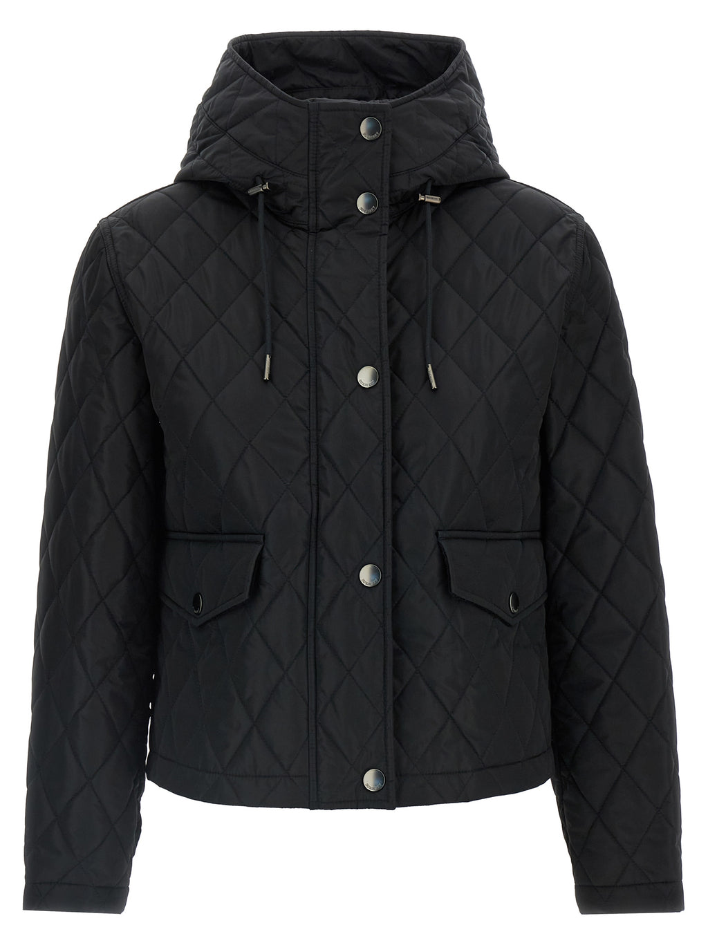 Burberry Schwarze Polyamid-Jacke in voller Länge