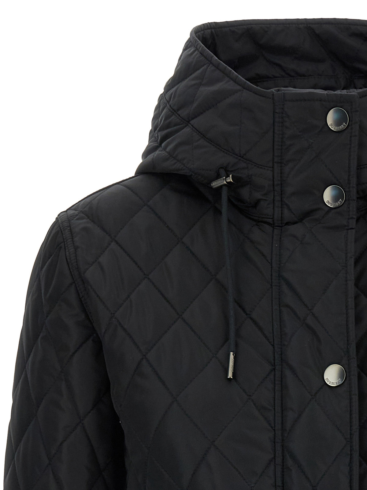 Burberry Schwarze Polyamid-Jacke in voller Länge