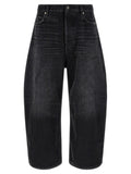 Balenciaga Schwarze Cropped Jeans aus Baumwolle