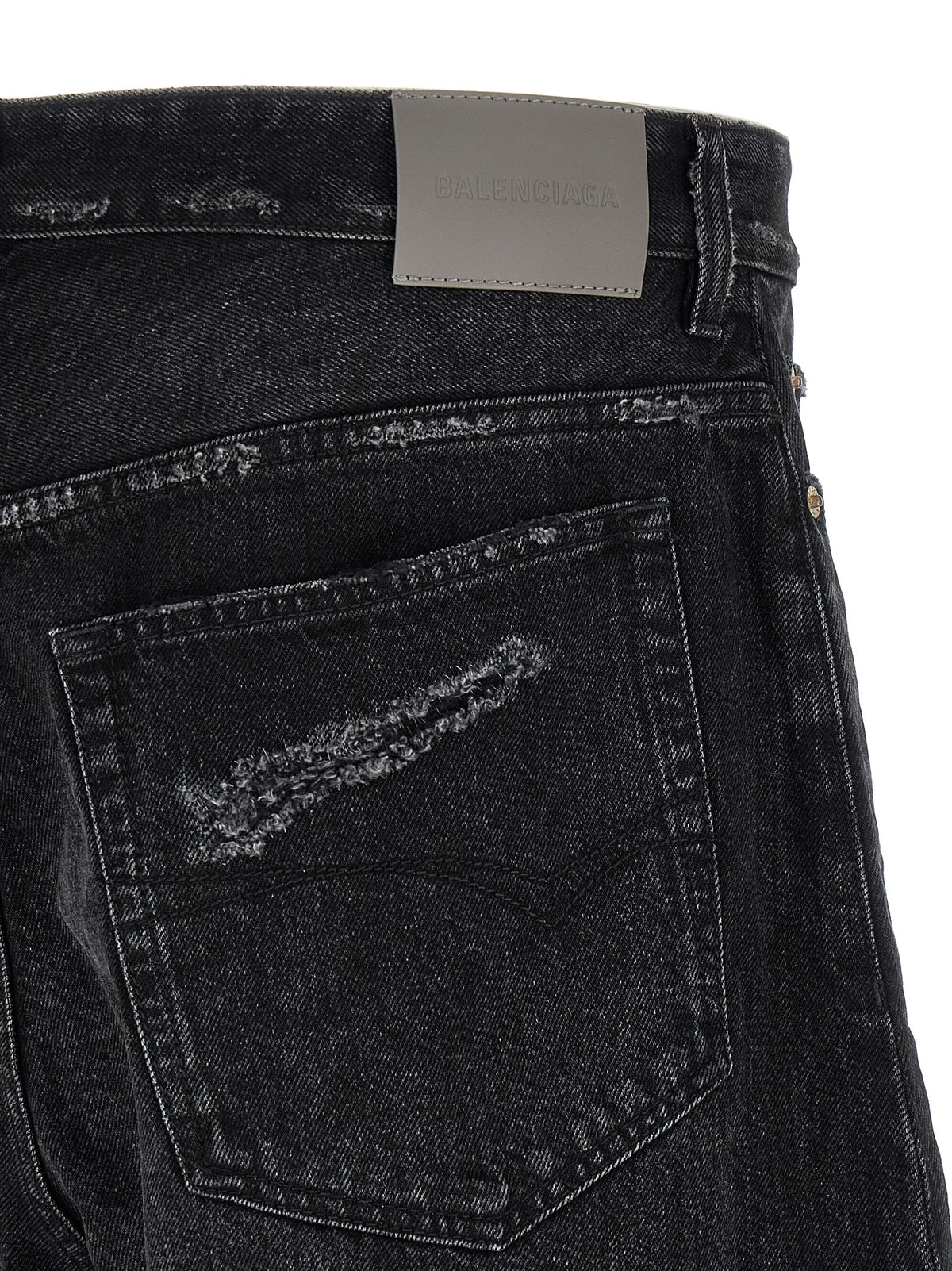Balenciaga Schwarze Cropped Jeans aus Baumwolle