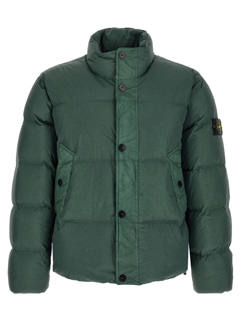 Stone Island Zweifarbige Polyamid-Steppjacke in voller Länge