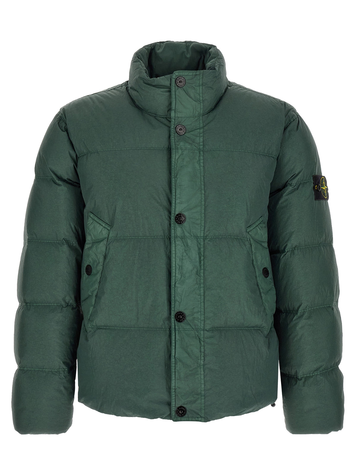 Stone Island Zweifarbige Polyamid-Steppjacke in voller Länge