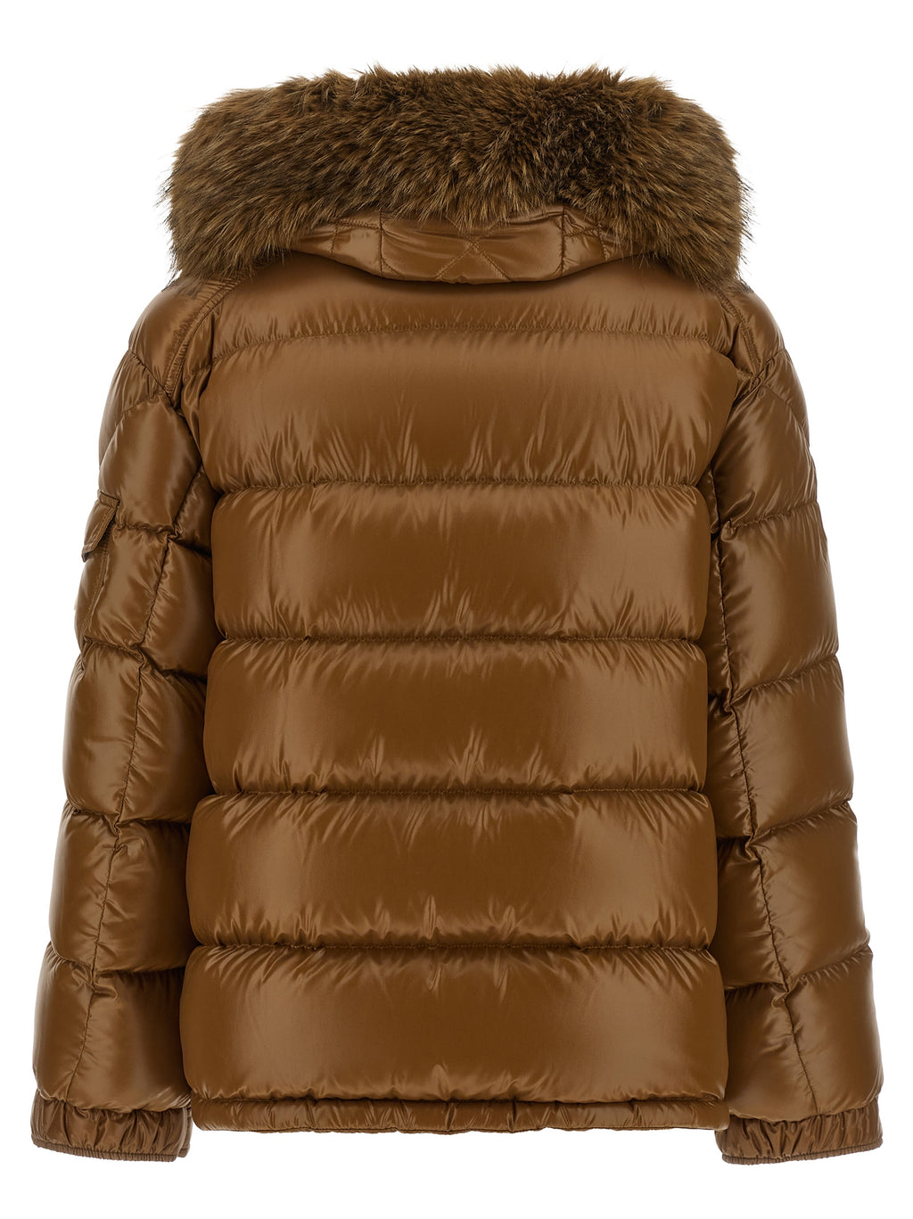 Moncler Braune Polyamid-Jacke in voller Länge