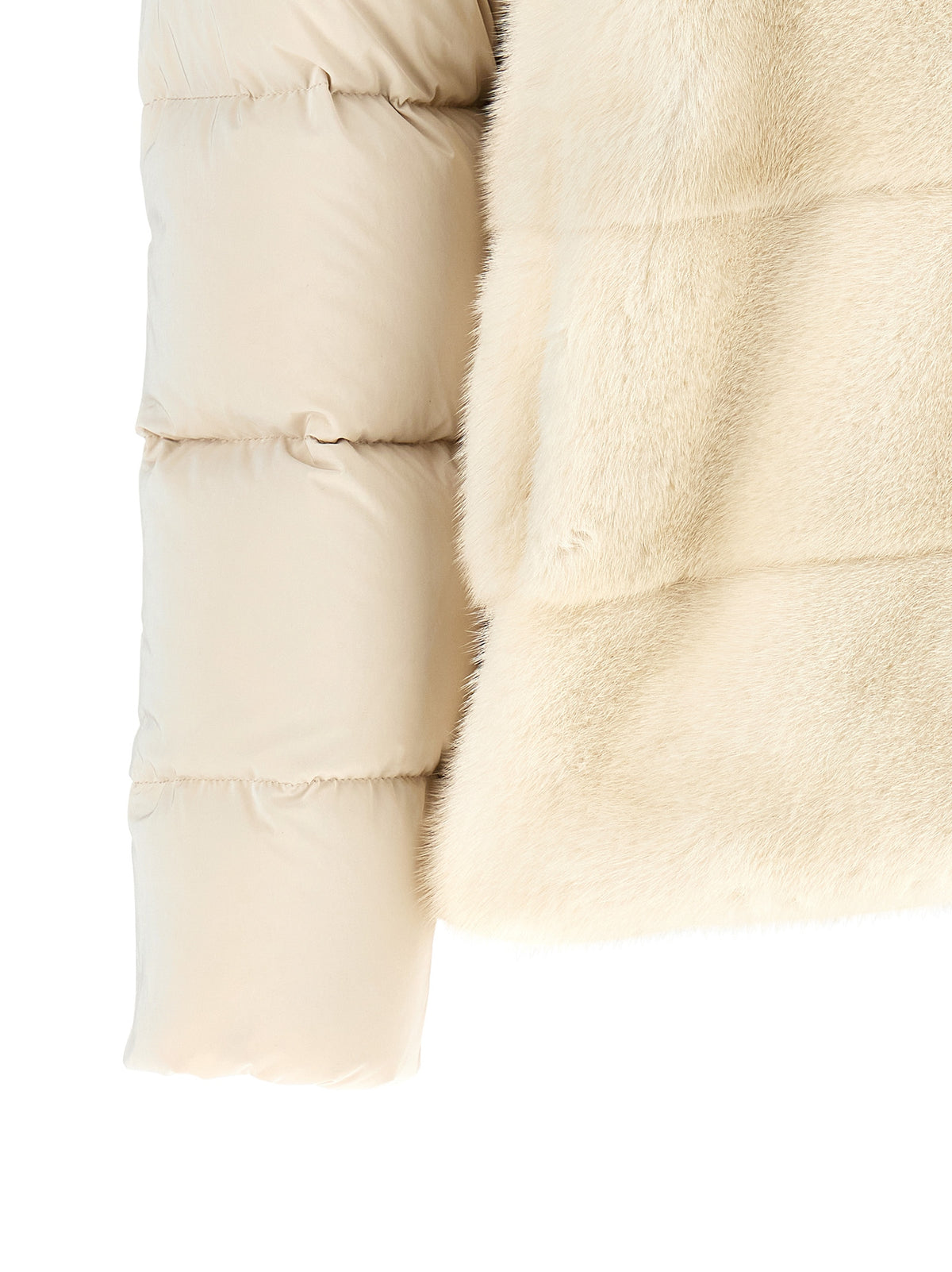 MooRER Weiße Woll-Shell-Jacke