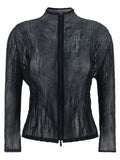 Issey Miyake Schwarzer Cardigan aus Polyester