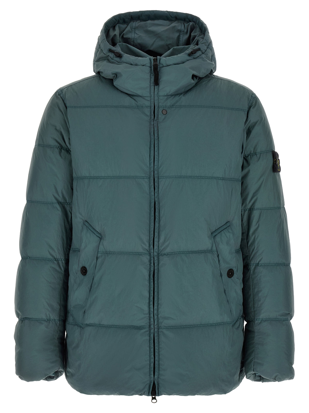 Stone Island Zweifarbige Polyamid-Steppjacke in voller Länge