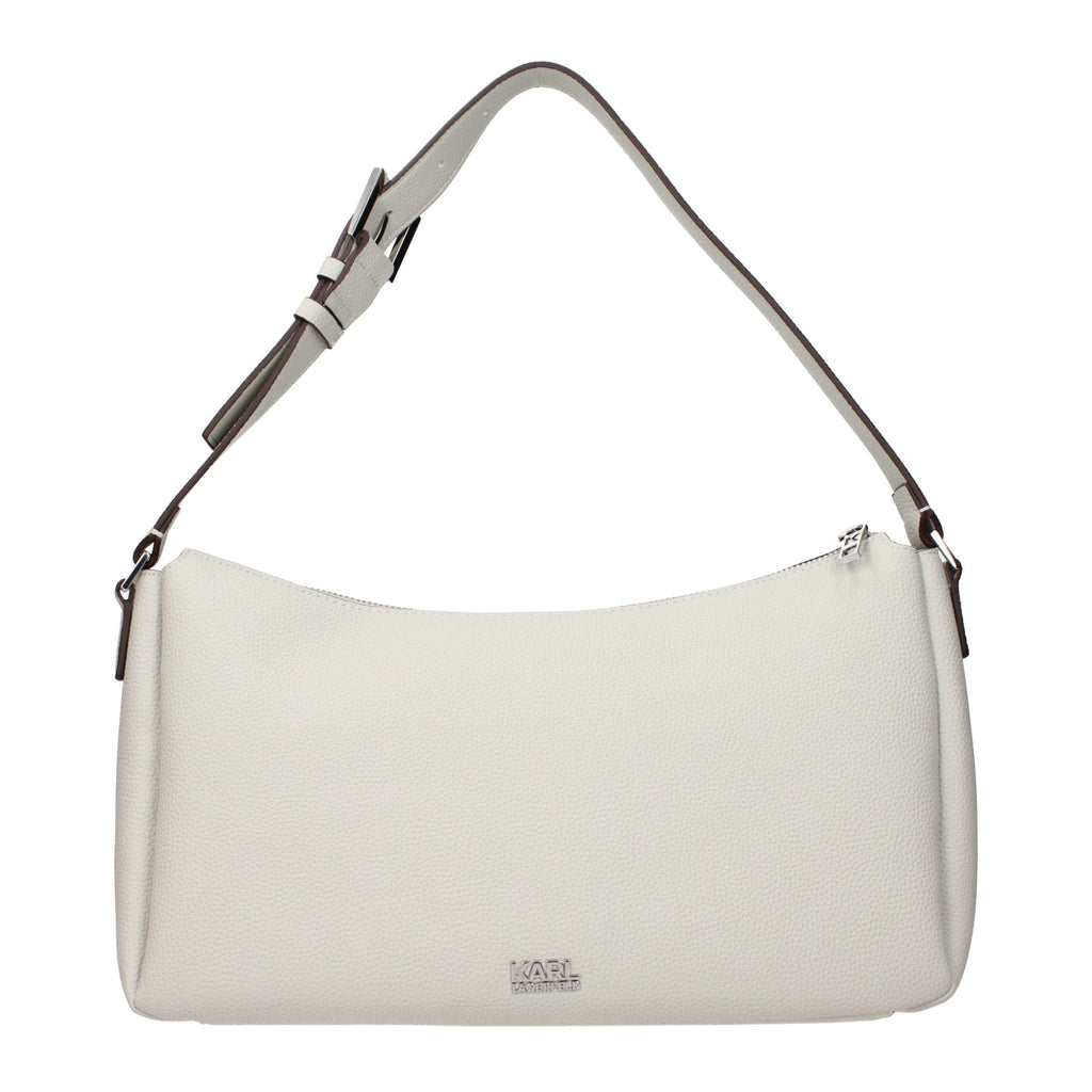 Karl Lagerfeld Graue Leder Schultertasche
