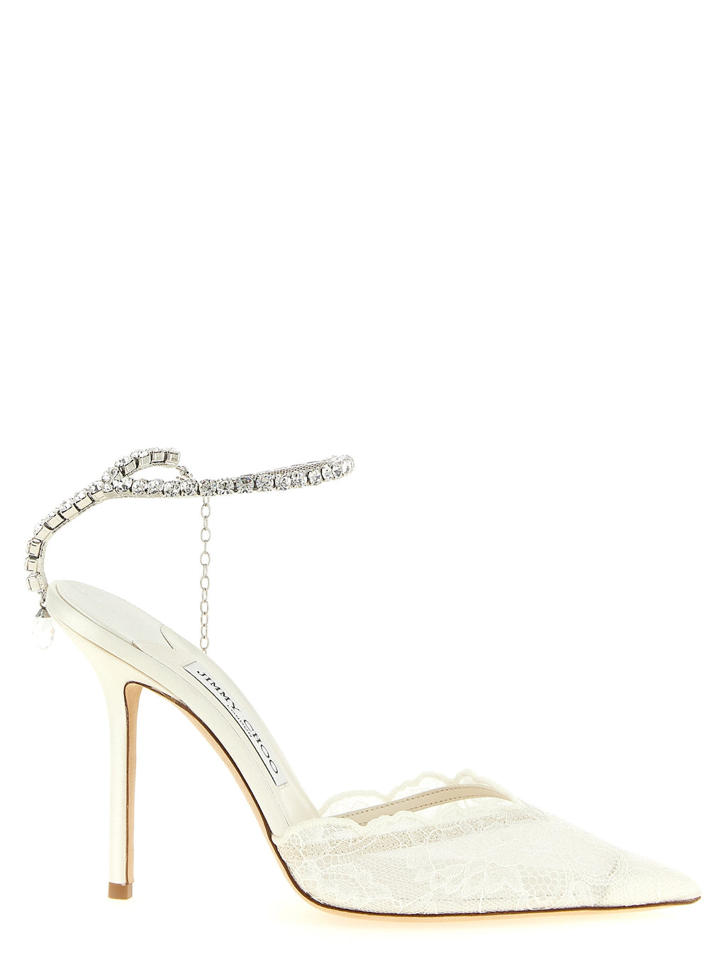 Jimmy Choo Weiße Tencel-Pumps mit hohem Absatz