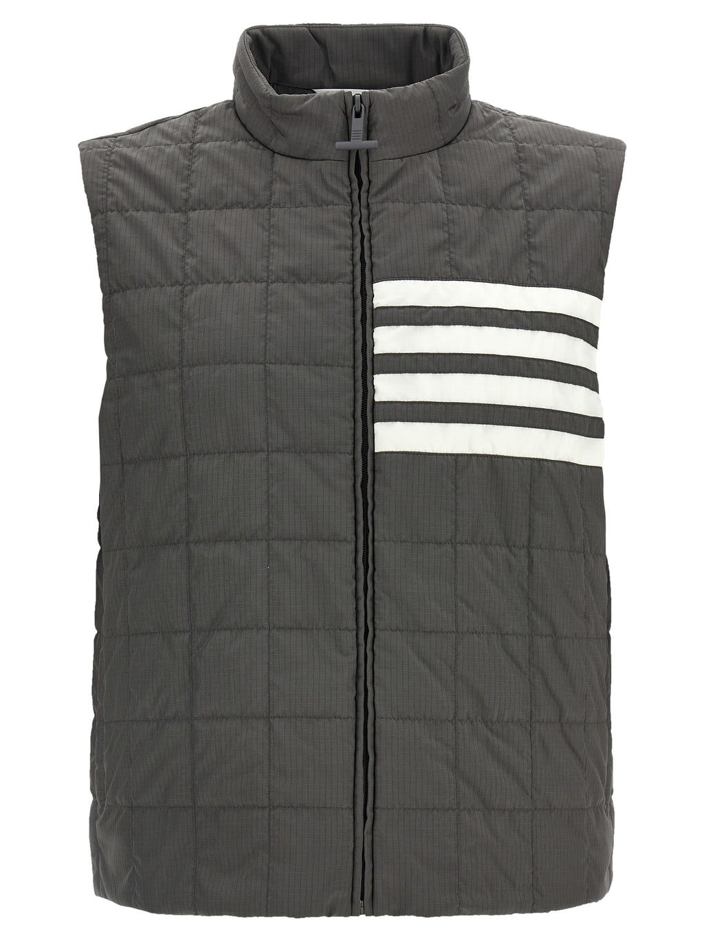 Thom Browne Graue ärmellose Jacke aus Polyamid