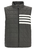 Thom Browne Graue ärmellose Jacke aus Polyamid