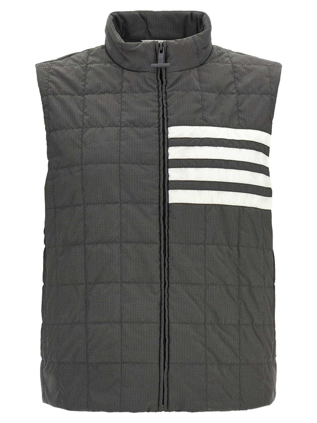 Thom Browne Graue ärmellose Jacke aus Polyamid