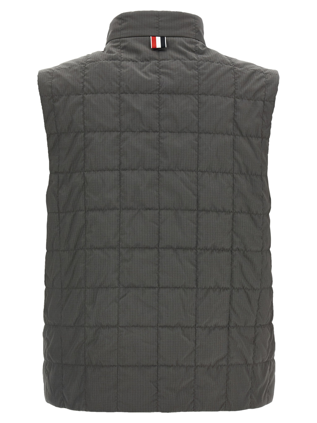 Thom Browne Graue ärmellose Jacke aus Polyamid