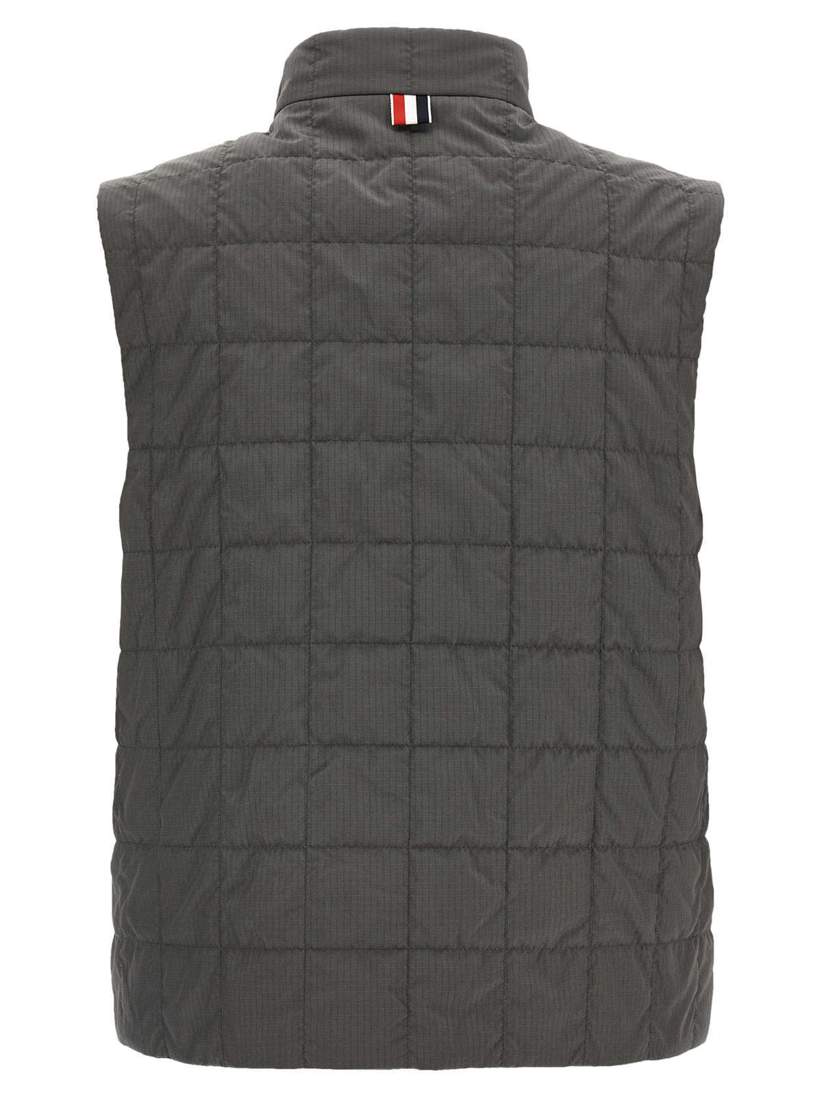 Thom Browne Graue ärmellose Jacke aus Polyamid