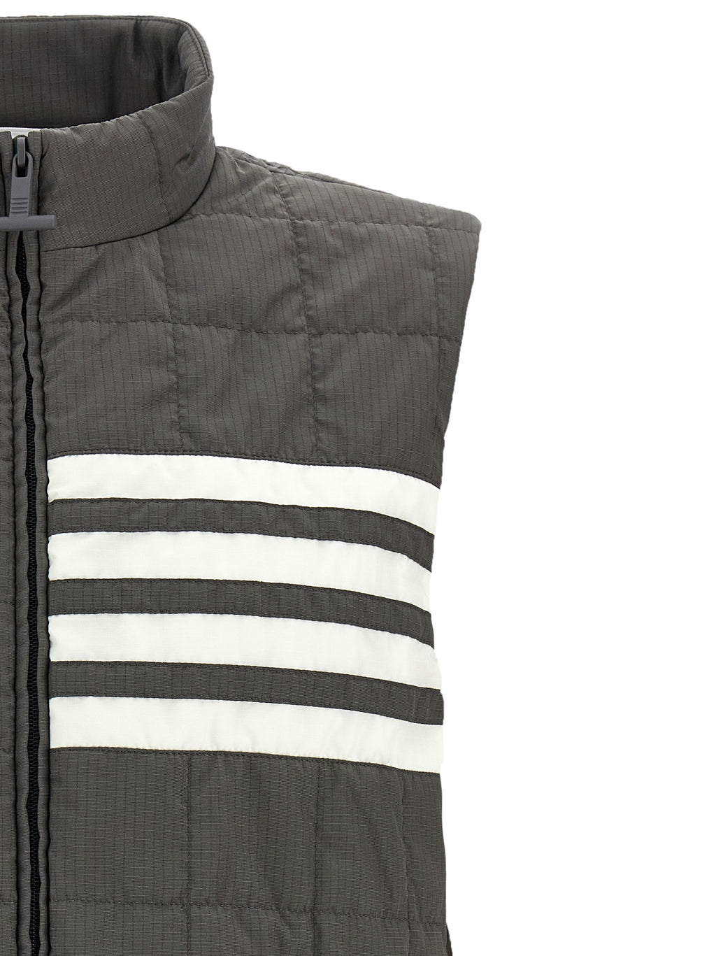 Thom Browne Graue ärmellose Jacke aus Polyamid