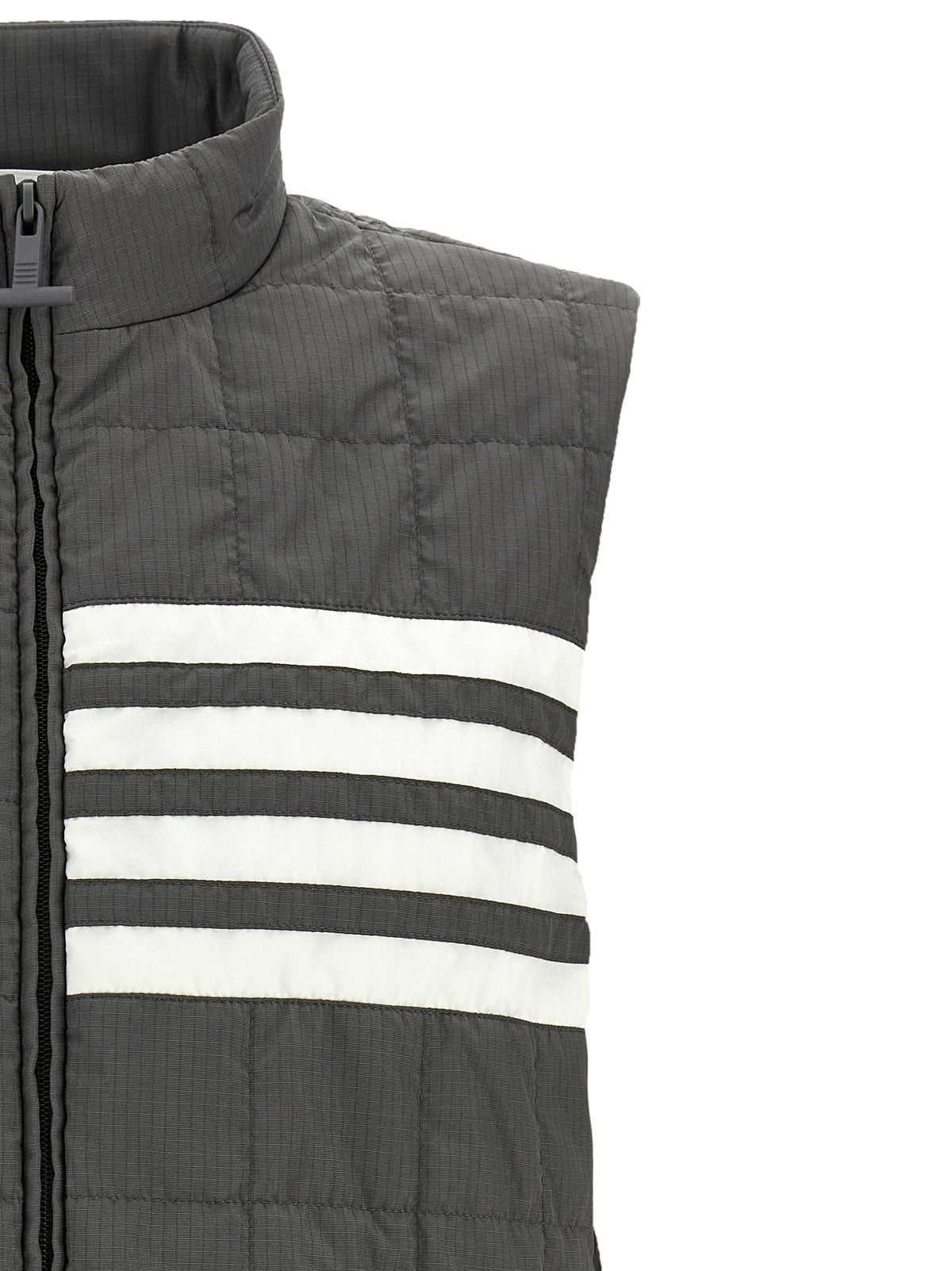 Thom Browne Graue ärmellose Jacke aus Polyamid