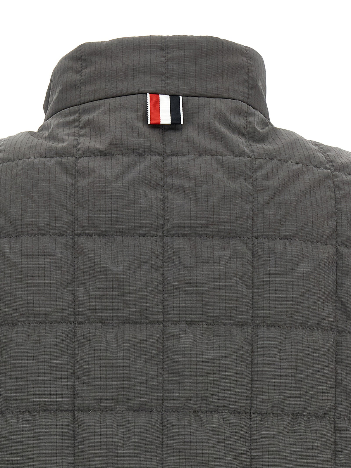 Thom Browne Graue ärmellose Jacke aus Polyamid