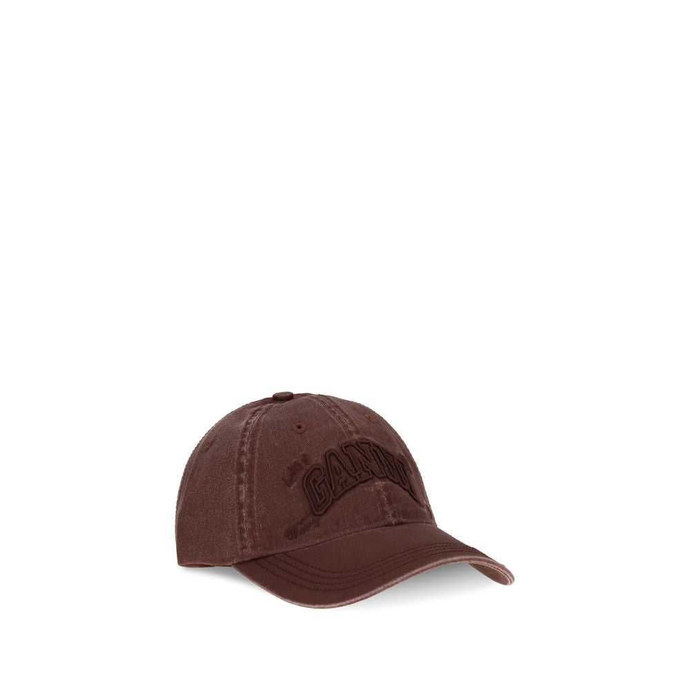 Ganni Bordeaux Baumwollkappe (Baseball Cap)