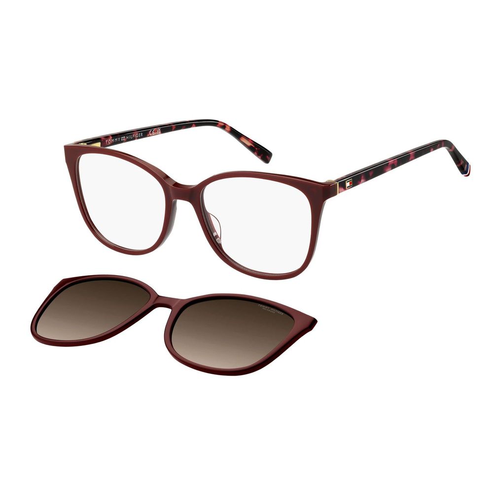 Tommy Hilfiger Brille aus Burgunderrotem Acetat (Gestell)