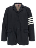 Thom Browne Blaue Bikerjacke aus Polyester