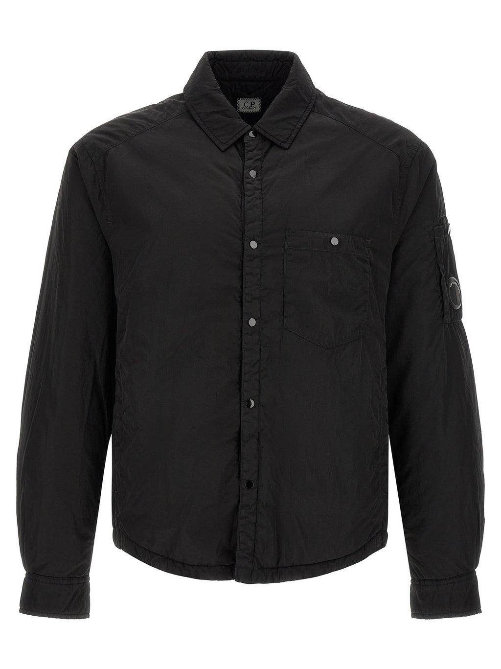 C.P. Company Schwarze Polyamid-Jacke in voller Länge