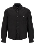 C.P. Company Schwarze Polyamid-Jacke in voller Länge