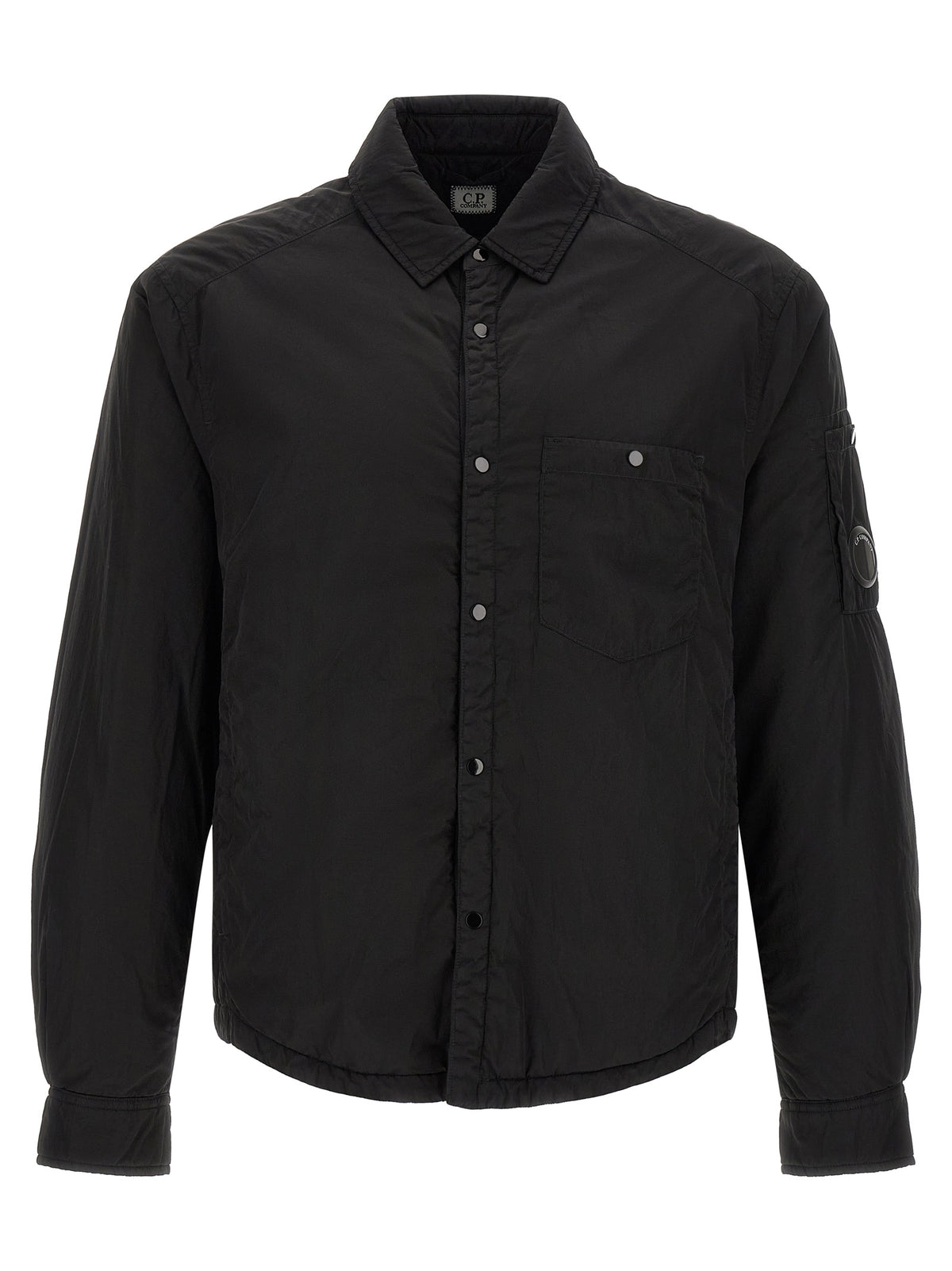C.P. Company Schwarze Polyamid-Jacke in voller Länge