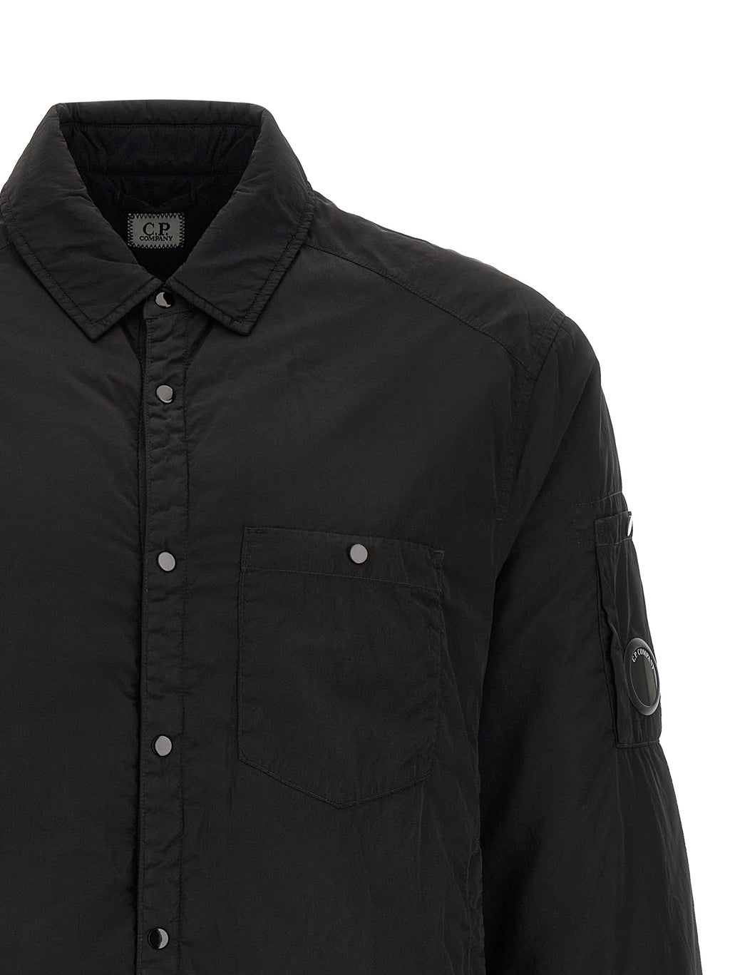 C.P. Company Schwarze Polyamid-Jacke in voller Länge