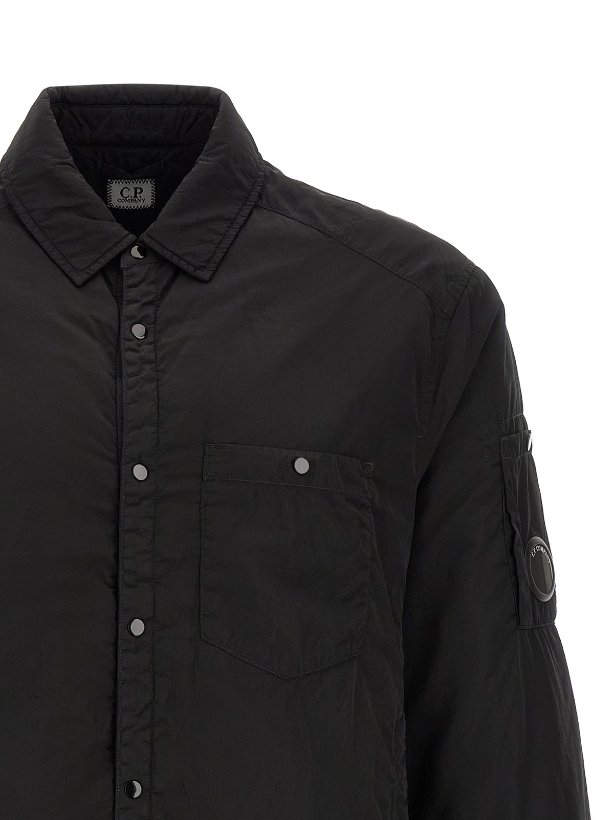 C.P. Company Schwarze Polyamid-Jacke in voller Länge