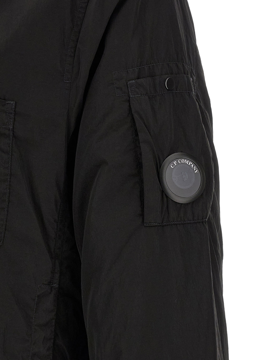 C.P. Company Schwarze Polyamid-Jacke in voller Länge