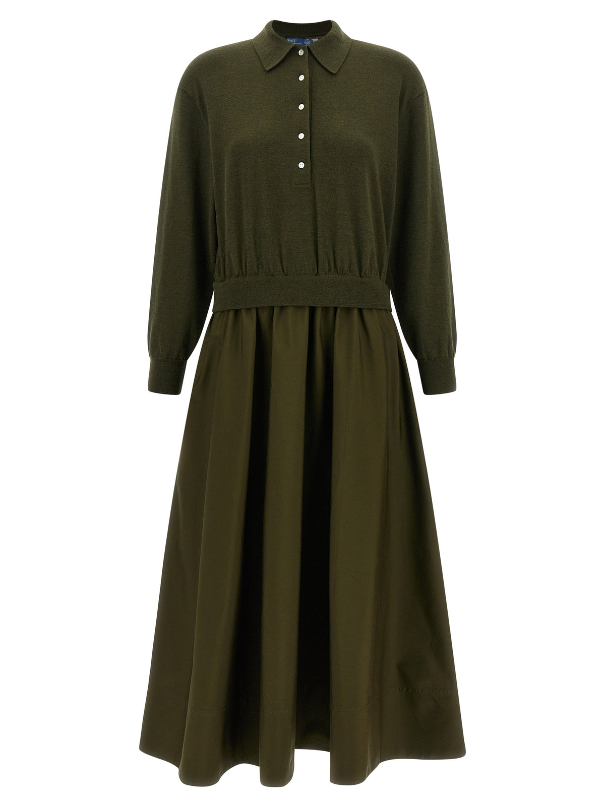 Polo Ralph Lauren Zweifarbige Woll-Maxikleid