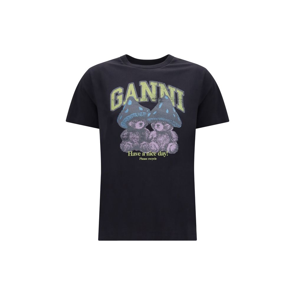 Ganni Graues Baumwoll-T-Shirt