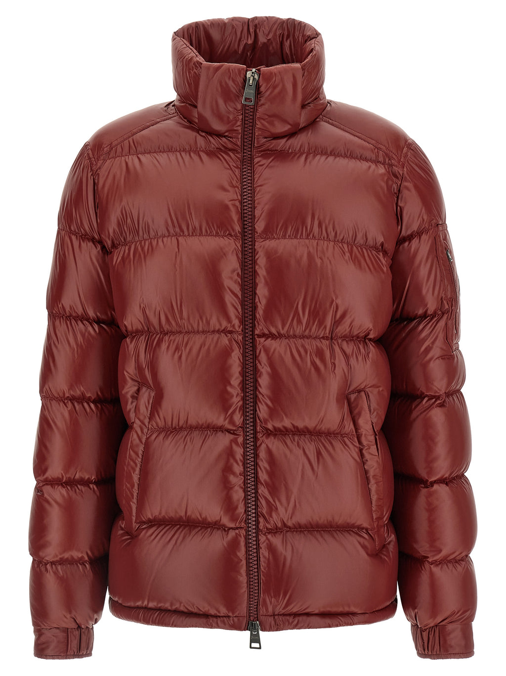 Herno Bordeaux Polyamid-Steppjacke in voller Länge