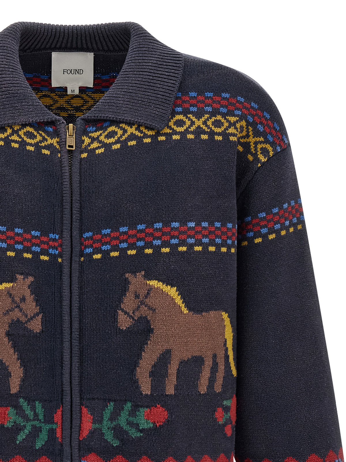 FOUND Blauer Baumwollcardigan