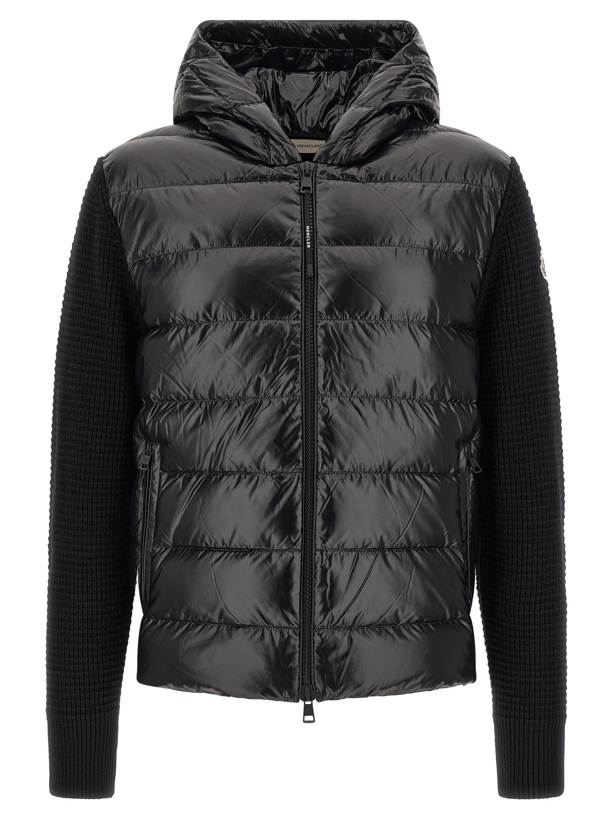 Moncler Schwarzer Cardigan aus Polyamid