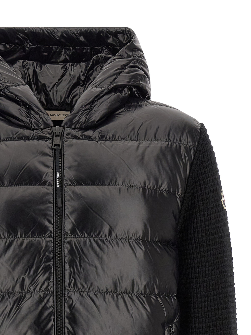 Moncler Schwarzer Cardigan aus Polyamid