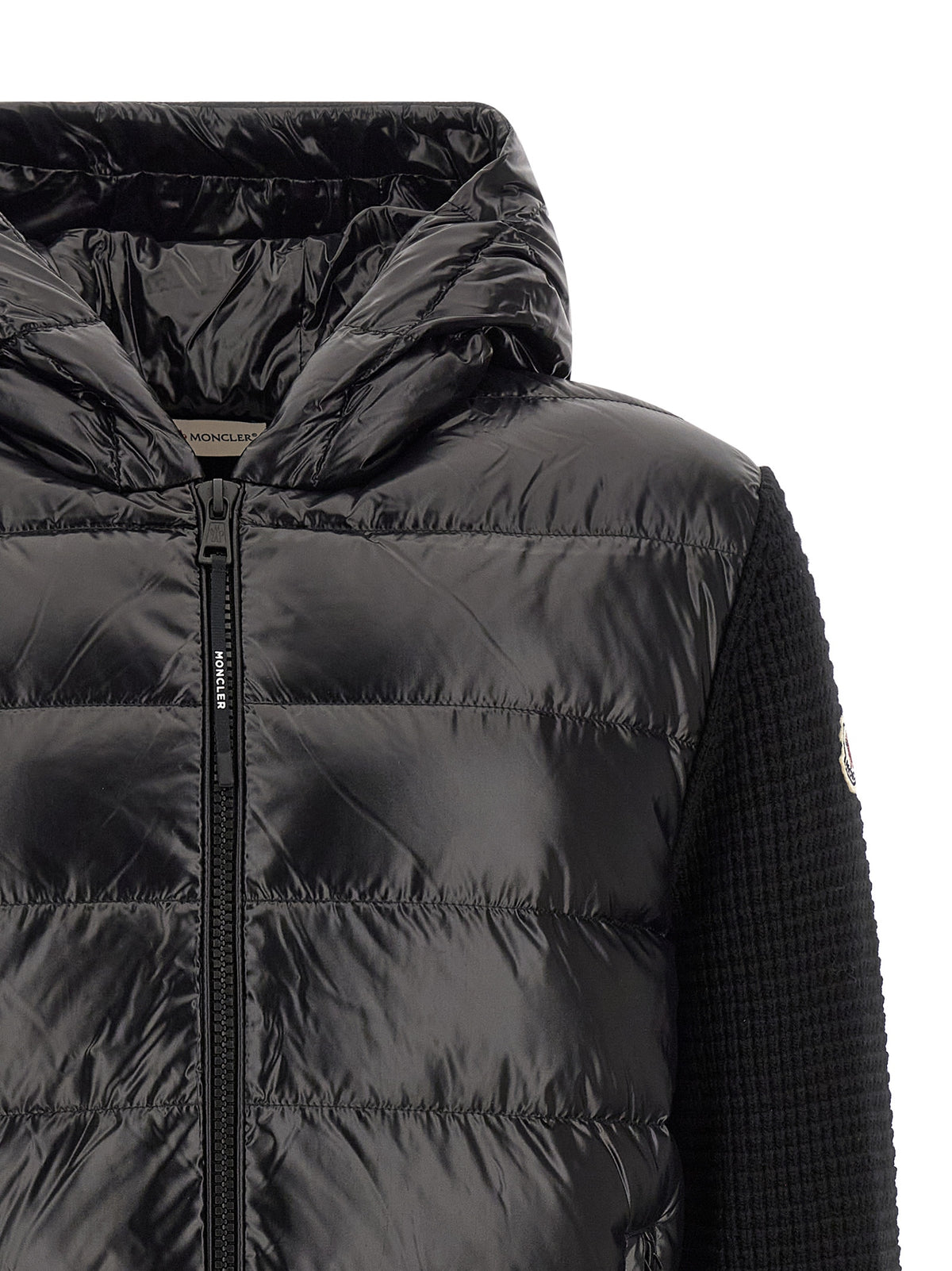 Moncler Schwarzer Cardigan aus Polyamid
