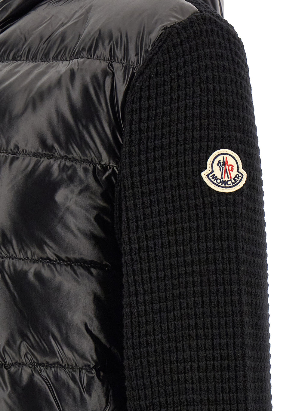 Moncler Schwarzer Cardigan aus Polyamid