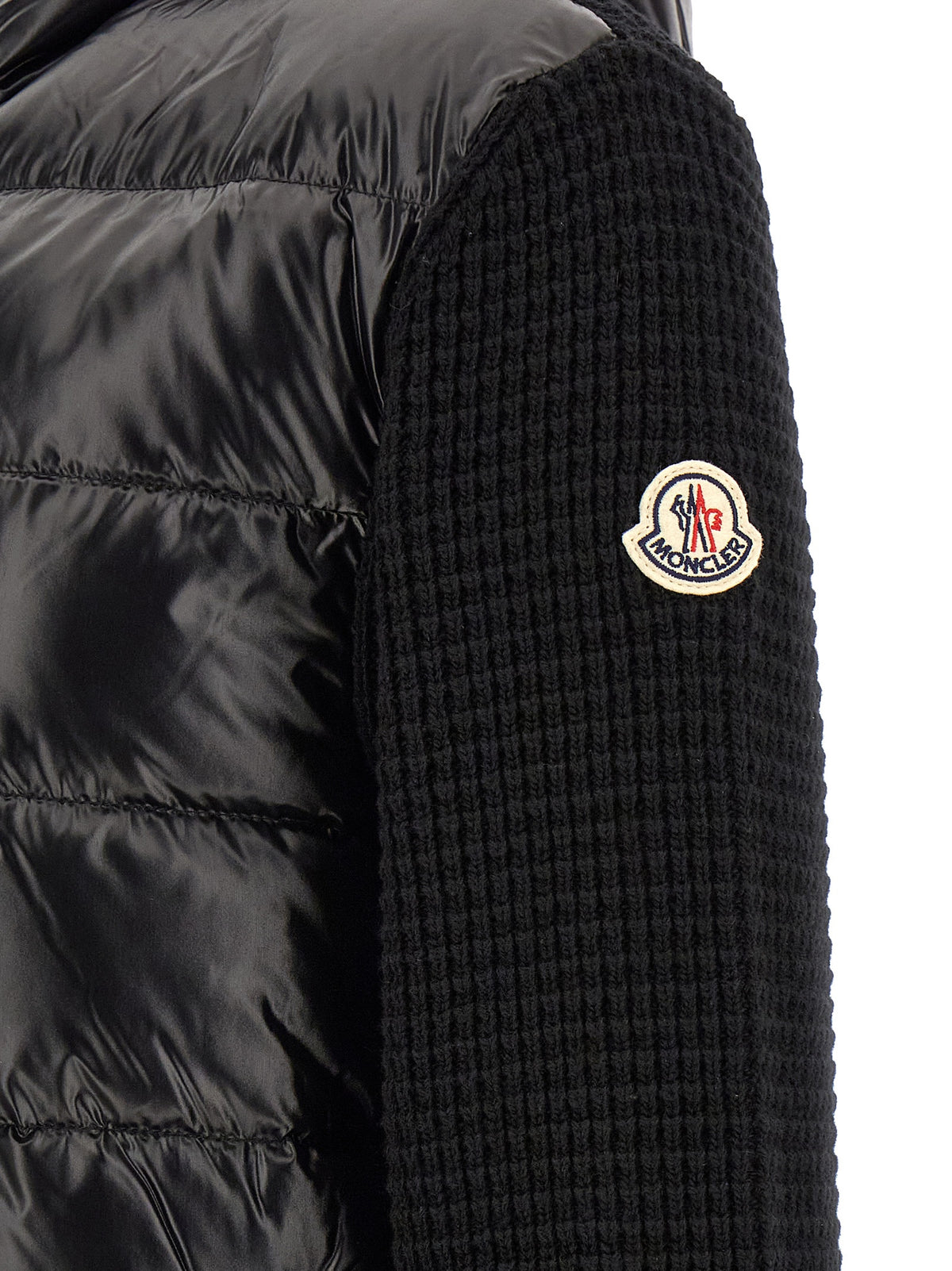 Moncler Schwarzer Cardigan aus Polyamid