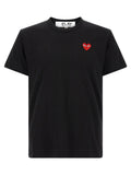 Comme Des Garçons Play Schwarzes Baumwoll-T-Shirt