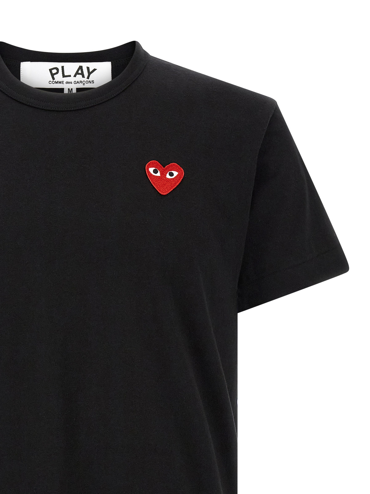 Comme Des Garçons Play Schwarzes Baumwoll-T-Shirt