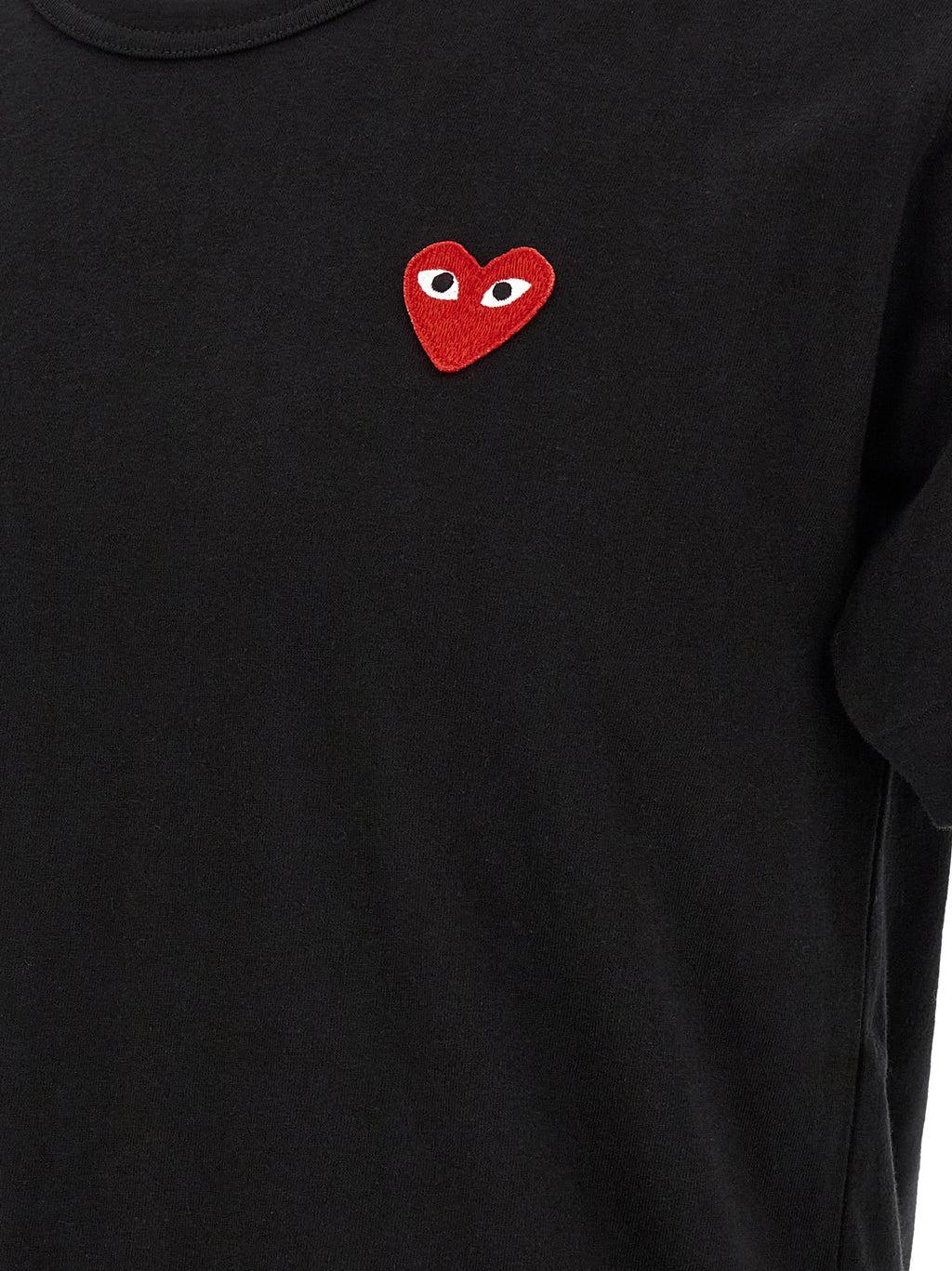 Comme Des Garçons Play Schwarzes Baumwoll-T-Shirt