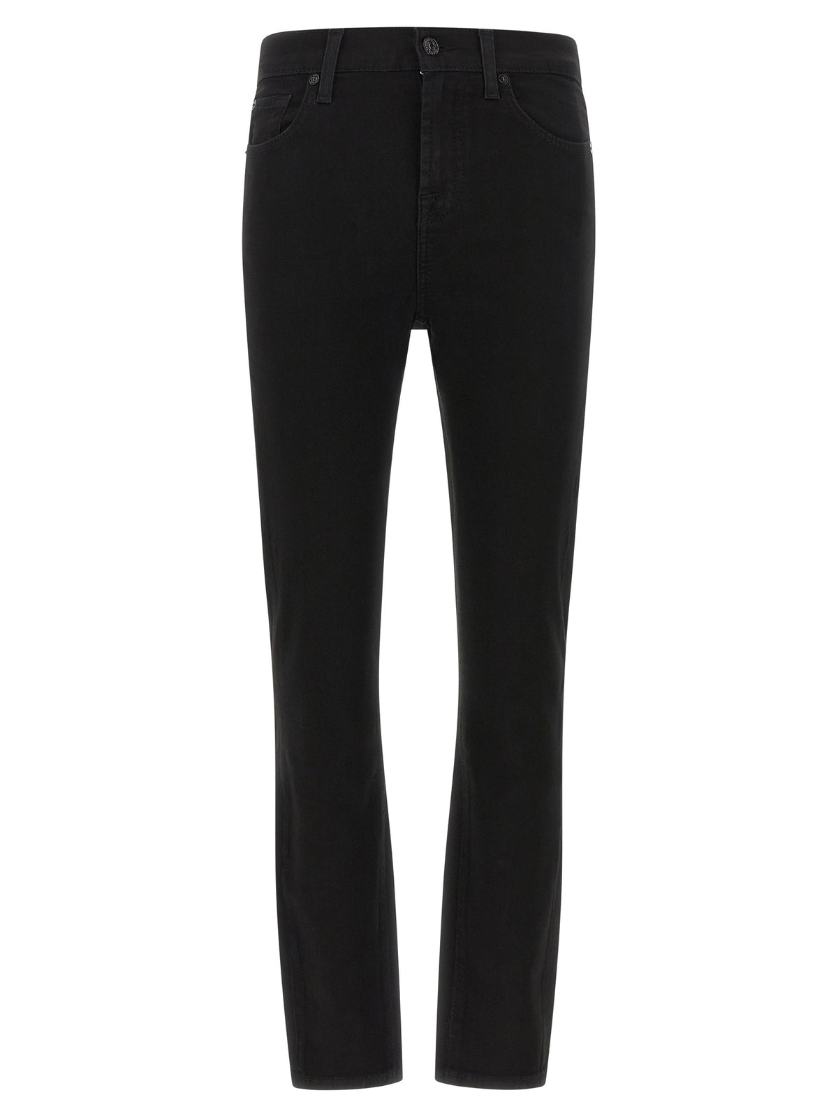 7 For All Mankind Schwarze Skinny Jeans aus Baumwolle