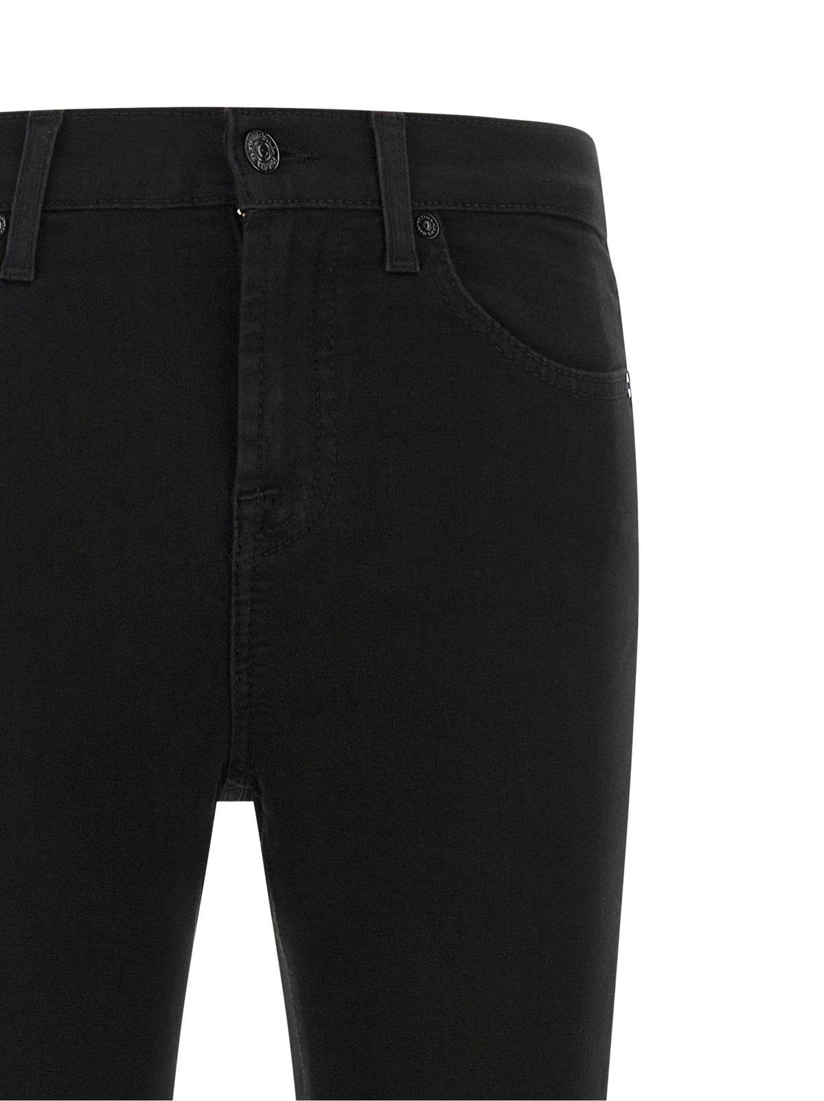 7 For All Mankind Schwarze Skinny Jeans aus Baumwolle