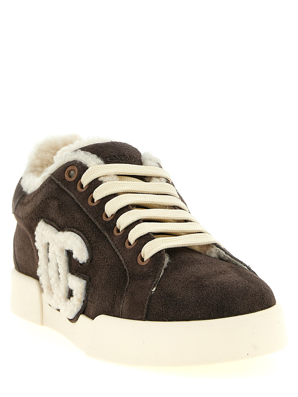 Dolce & Gabbana Sneakers aus braunem Kalbsleder