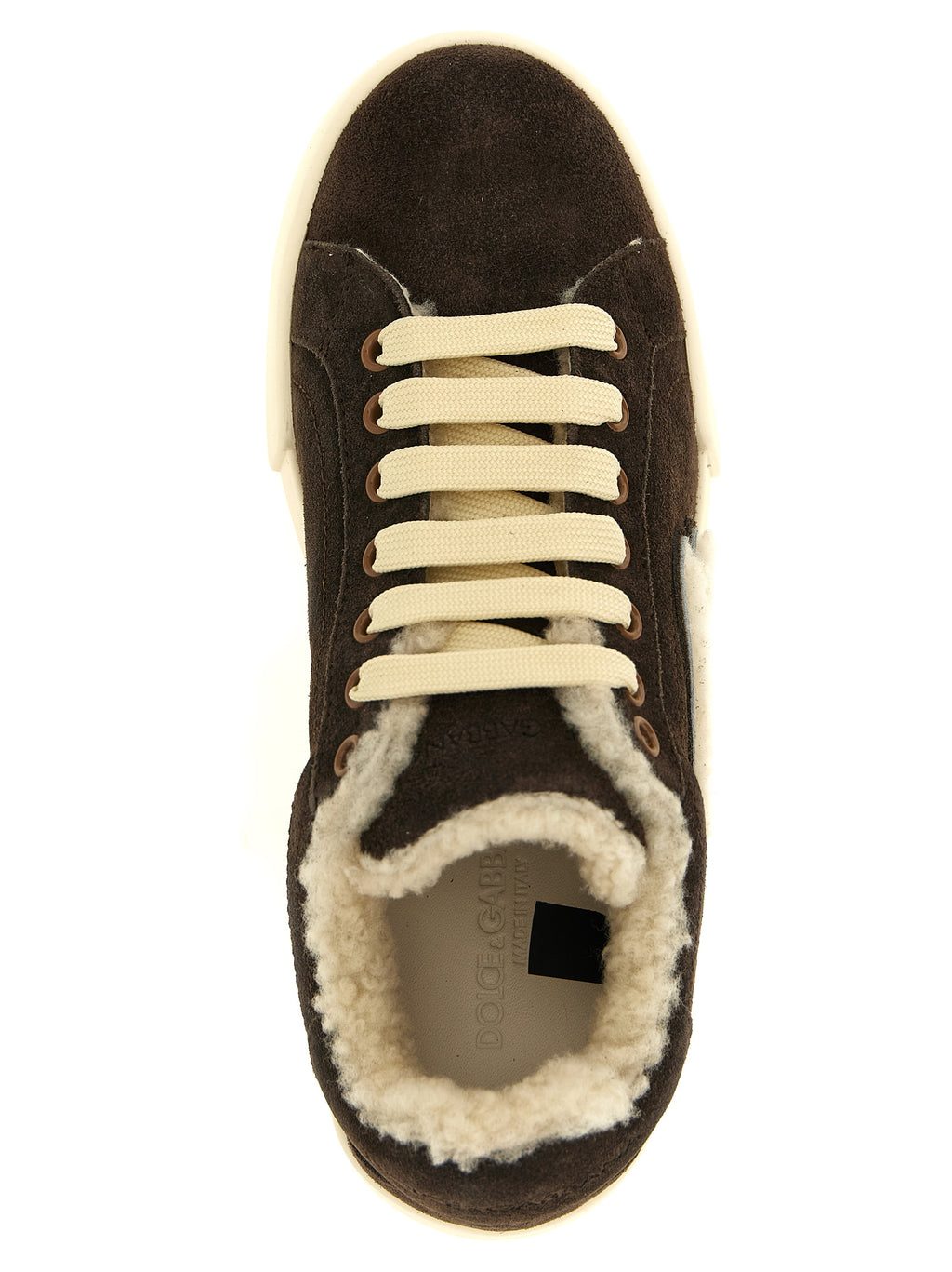 Dolce & Gabbana Sneakers aus braunem Kalbsleder