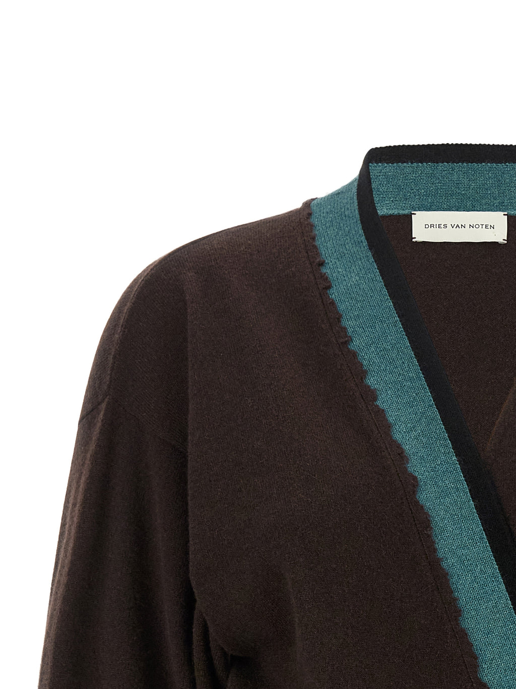 Dries Van Noten Brauner Kaschmir-Strickjacke